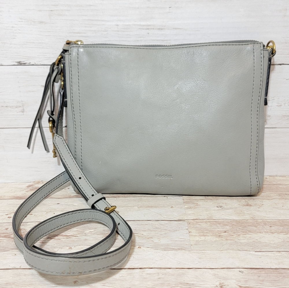 Fossil Emma crossbody handbag in grey leather
